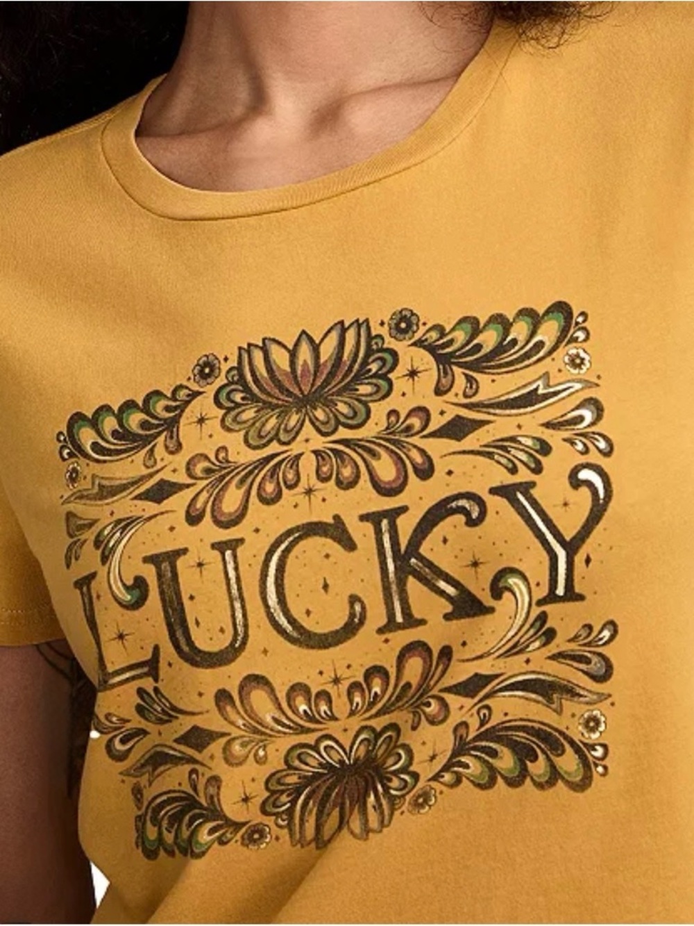 Women’s Lucky Brand Ornate Floral Classic T-Shirt - Picture 3 of 5